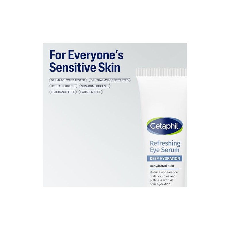 CETAPHIL Deep Hydration Refreshing Eye Serum, 0.5 fl oz, 48Hr