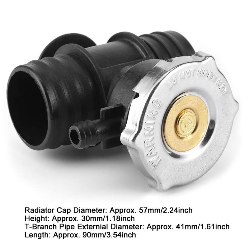 QANYEGN Radiator Cap with T Branch Water Pipe Kit, Plastic