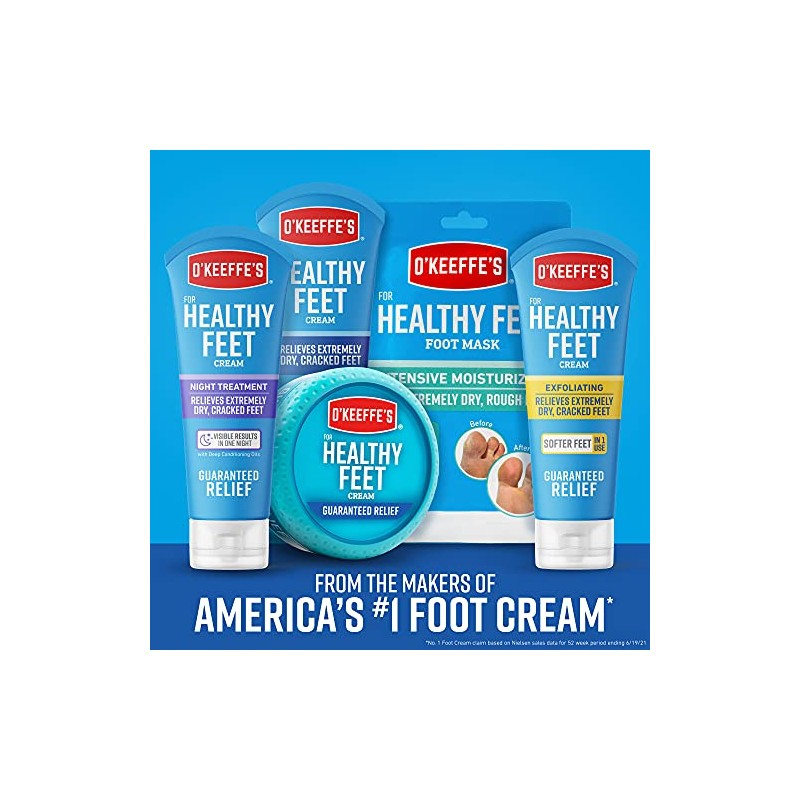O'Keeffe's Healthy Feet crema de pies, frasco de 3.2 onzas.,