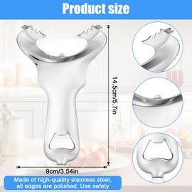Mason Jar Opener for Canning Lids, Thicken Stainless Steel Canning Jar Opener Multi-purpose Bottle Openers, Easy Twist Manual Handheld Top Remover