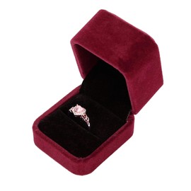 Parts Express Paquete de 2 cajas de terciopelo para anillos, caja de joyería con colgante de pendientes, cajas de regalo para aretes de anillo, exhibición de joyas