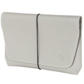 VON HEESEN Leather Passport Holder with RFID Protection - Passport Case Made of Genuine Leather - Passport Organiser for Style-Conscious Men and Women, gray, Landscape