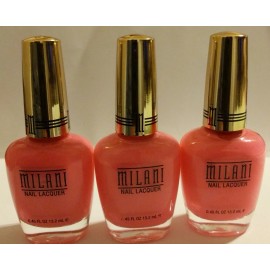 Milani Nail Laquer  #02 POPPING PINK new Made in USA.lot of 3 .