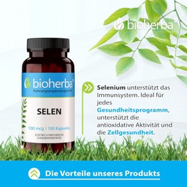 Selen hochdosiert – 100 mcg 300 Kapseln von BIOHERBA für eine optimale Unterstützung Ihres Immunsystems und Ihrer Zellgesundheit