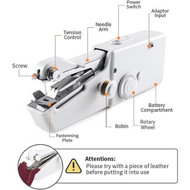 Handheld Sewing Machine, Mini Sewing Machine with Sewing Accessories, Stitch Tool for Fabric Quick Repairing for DIY, Clothes, Denim, Curtains, Leather