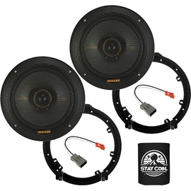 KICKER Speakers 6.5 inch for Honda Accord 2008-2022 Upgrade Kit - Pair of KS Series with Adapters and Harness, Coaxial 6 1/2 Car Audio Front Door or Rear Door/Deck Speaker KSC650, 51KSC6504