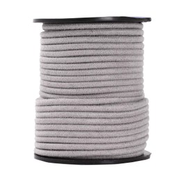 Mandala Crafts - Cordones de gamuza sintética, cordones de piel gris para hacer joyas, tiras de cordones de piel de 3 mm, cuerdas redondas veganas para suministros de atrapasueños
