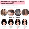 SEGO 100% Real Human Hair Toppers with Bangs,Silk Base 150%