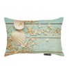 Nicokee Throw Pillow Cover Ocean Shell Starfish Light Green Wooden