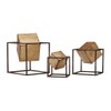 SVRCK Chic 3-Piece Gold Cubes Tabletop Decor Set for Elegant