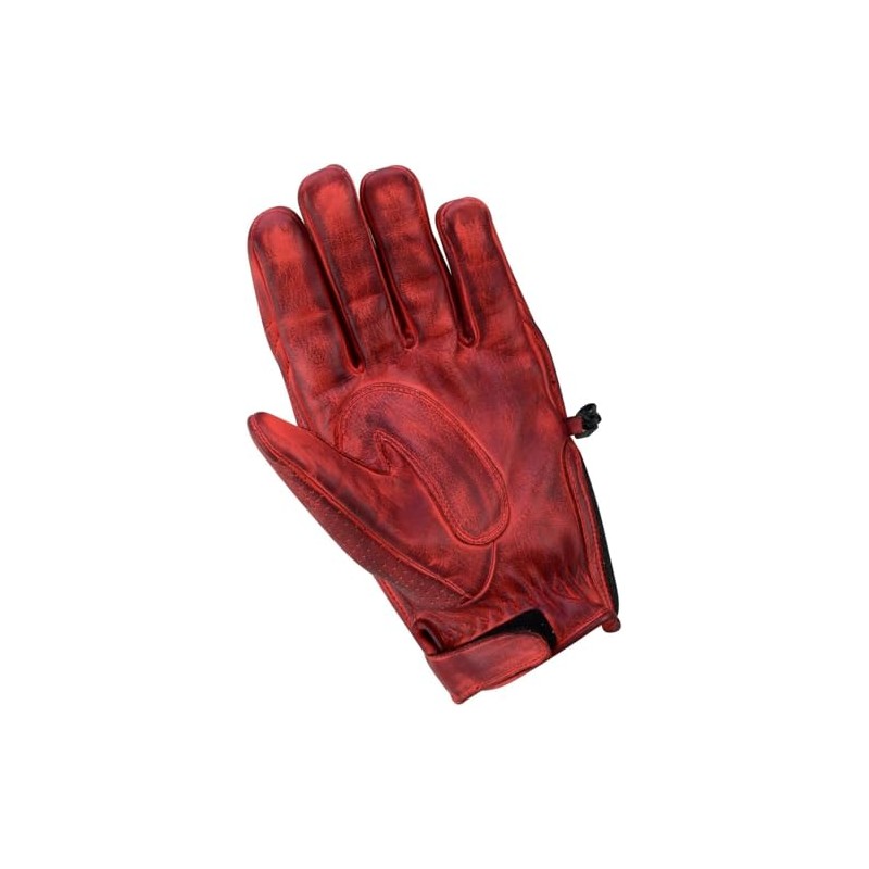 BOSMOTO Sporty motorcycle leather gloves, chopper leather gloves, red (L)