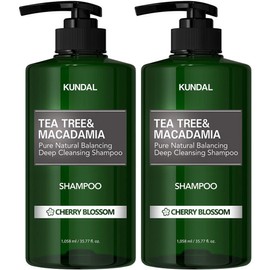 Kundal Tea Tree & Macadamia Deep Cleansing Shampoo Cherry Blossom, 1.058L, 2 pcs / 쿤달 티트리 앤 마카다미아 딥 클렌징 샴푸 체리블라썸, 1.058L, 2개