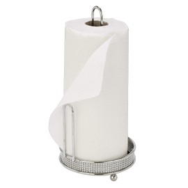 Kitchen Details Paper Towel Holder, Freestanding, Holds 1 Large Roll, Pave Diamond Design Collection
