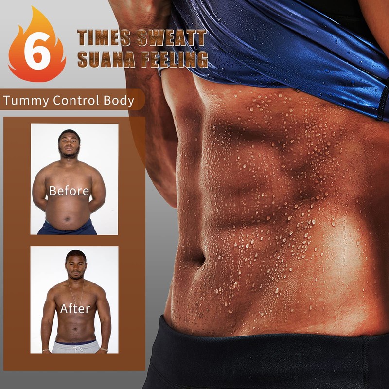 BODYSUNER Sauna Suit Sweat Vest Workout Tank Top for Men