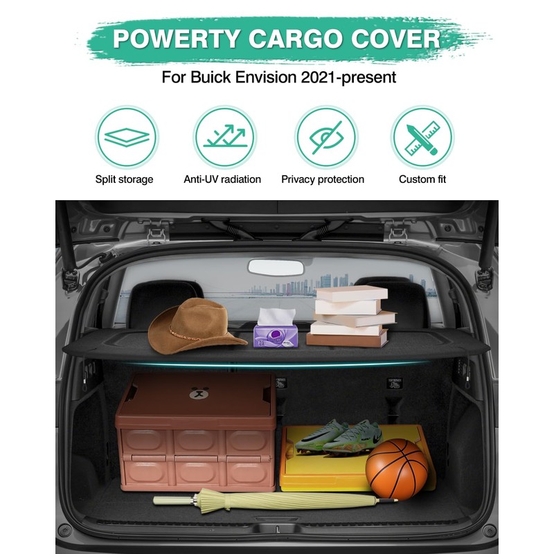 Powerty Cargo Cover for Buick Envision 2021-2024 2025 Accessories Trunk