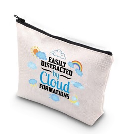 WCGXKO Easily Distracted By Cloud Formations Funny Meteorologist Cosmetic Bag Gift For Him (Cloud Formations)