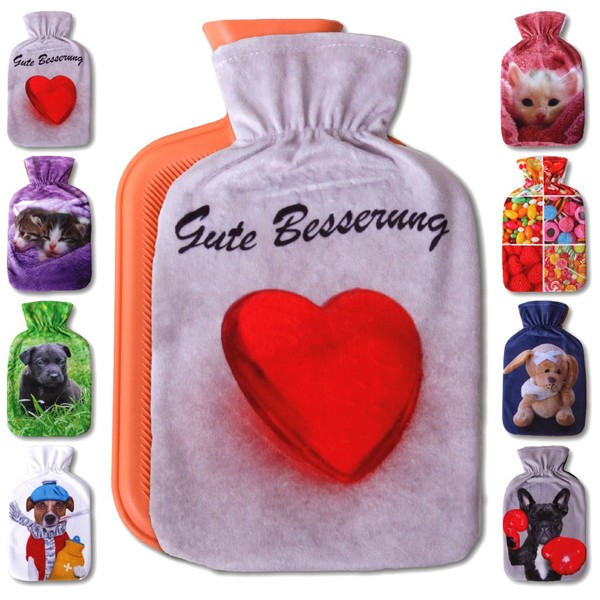 Hot Water Bottle Cover 1 L with and without Hot
