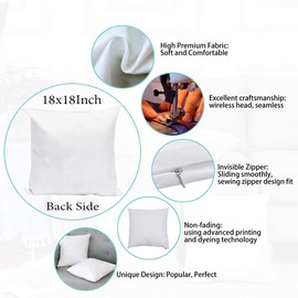 Asminifor Vintage Ocean Seahorse Throw Pillow Cover 18x18 Inch Coastal Nautical Pillowcase Decor Square White Linen Sofa Couch Bed Decorative Cushion Cover Pillow Csse (VT-Seahorse)