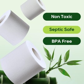 ECOLipak Bamboo Toilet Paper, Septic Safe Toilet Tissue, 16 Double Rolls, 320 Sheets Per Roll, Tree Free, Non Toxic, 2 Ply, Soft and Absorbent, Eco Friendly Dye-Free Paper