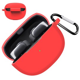 Miimall Silicone Case Compatible with Bose Ultra Open Case, Soft Silicone Dust-Proof & Front LED Visible Protective Case for Bose Ultra Open Wireless Earbuds with Keychain (Red)