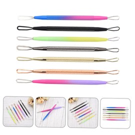 Mikinona 7pcs Double-headed Pimple Extractor Tool Skin Remover Set for Blackhead Pore Vacuum Cleaning