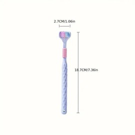 360 Degree 3-headed Soft & Hard Bristle Toothbrush, Oral Care Toothbrush, Oral Care Product for Adults, Travel Toothbrush, Christmas, Christmas Gift, Mouth Hygiene Kit:_2 Counts_Random Color