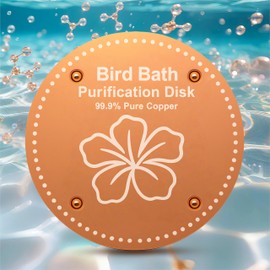 Bird Bath Purification Disc Pure Copper Backyard Outside Solar Power Wild Hummingbird Pedestal Fountain Cleaner Outside Humming Feeder Cage Dispenser Heater Ground Safe Garden Deal Lover Women Gift