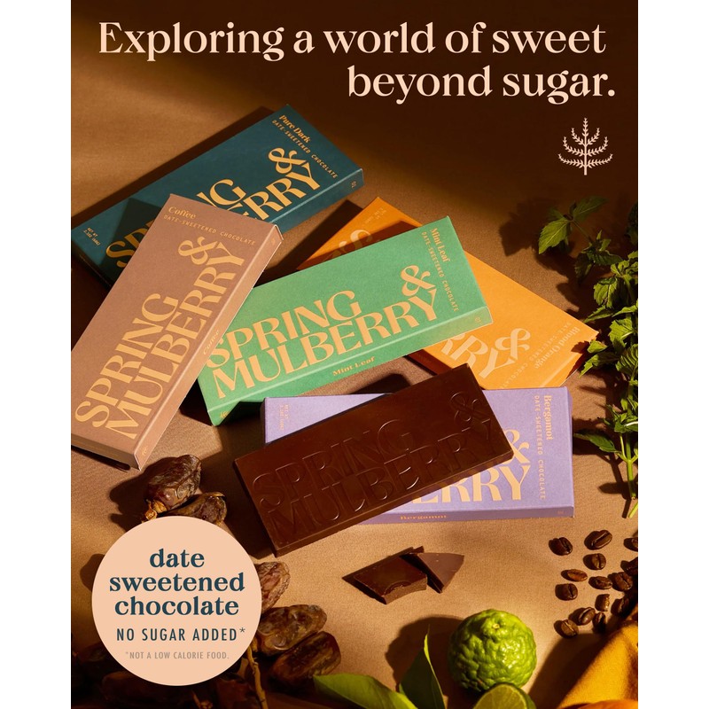 Spring & Mulberry Dark Chocolate Bars - Refined Sugar Free