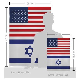 Israeli American Flag Bandera de Israel Wall Banner Set Room Garden Flags Patio Porch Door House Outdoor Indoor Tapestry Yard Signs Poster Grandma Gifts Front Yard Decor Jewish Decorations Made In USA