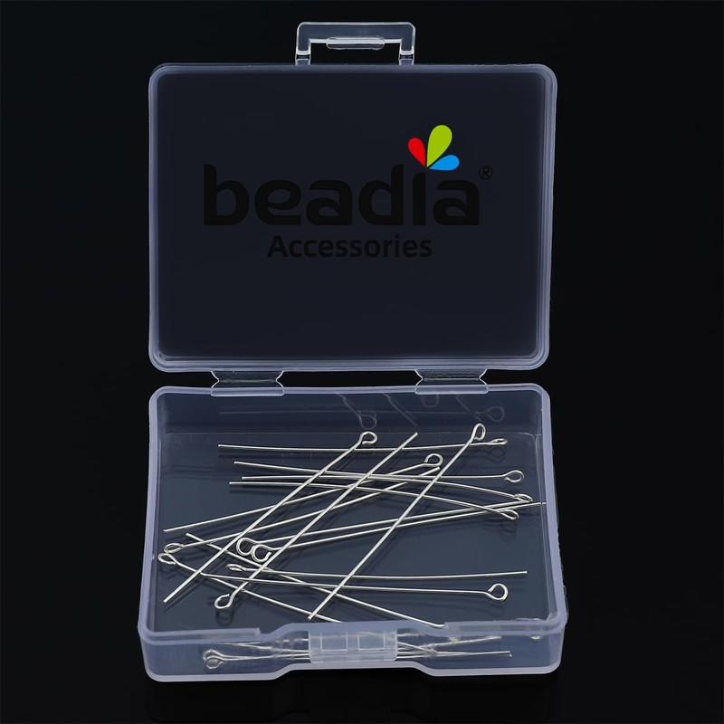 BEADIA - Alfileres de plata de ley 925 con ojo