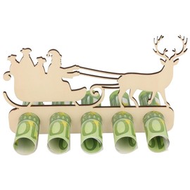 Money gift for Christmas, original money gifts, wood, wooden stand, Christmas sleigh, Christmas money gifts