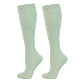 Cheeroyal 2 paia di calze a compressione per donne e uomini, per la circolazione, il miglior supporto per infermieri, corsa, atletica, viaggi, Verde chiaro, S-L