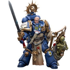 JOYTOY Warhammer 40,000 1/18 Action Figure Ultramarines Primaris Captain with Relic Shield and Power Sword Collection Model Birthday Gifts