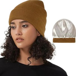 CHENRI Anti-Static Curl Free Tangle-Free Hat, Satin Lined Winter Hats, Ear Protection Knitted Hat, Beanie Hat for Men and Women, G