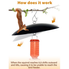 13" Bird Feeder Rain Guard, Hummingbird Feeder's Shade Dome Cover, Hanging Baffle for Bird Feeders Pole,Smart Birds Feeder Umbrella (Black), 3 Pack