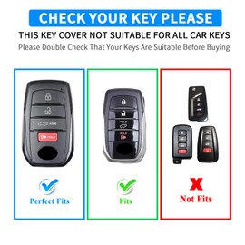 QBUC for Toyota Key Fob Cover, Key Fob Case for Toyota Tacoma Prius Venza Corolla Crown Sequoia Tundra Grand Highlander RAV4 Prime Key Fob Protection with Keychain Car Accessories (Blue)