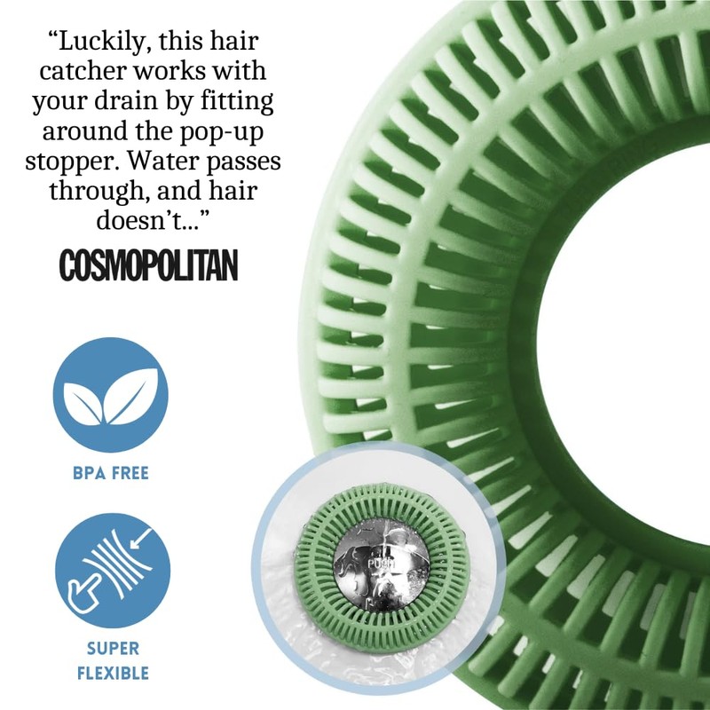 Hair Catcher for Shower Drain & Bathtub – TubRing Pop-Up