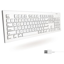 Macally Full Size Usb Wired Keyboard For Mac And Pc - Plug & Play Wire