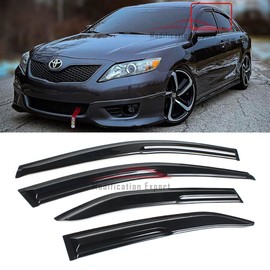 Fits for 2007-2011 Toyota Camry JDM 3D Wavy Mugen Style Window Visors Rain Guards Deflectors