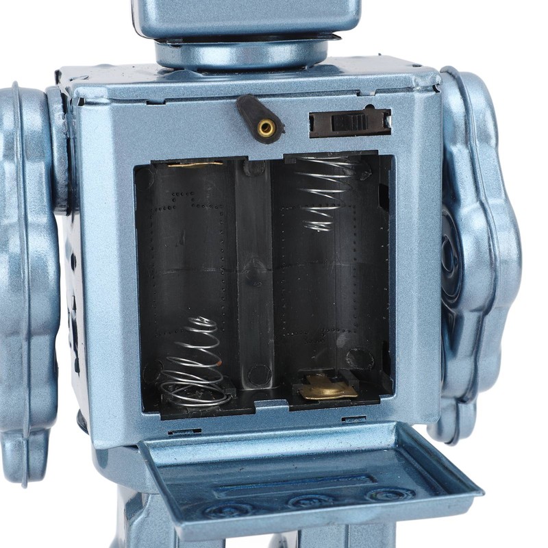 Metal Tin Robot Toy Retro Electric Rotating Figures Model Adult