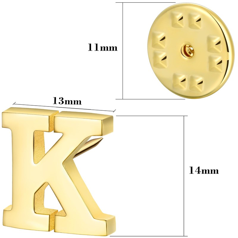 Initial Lapel Pin for Men Women, Brooch Pins for Men