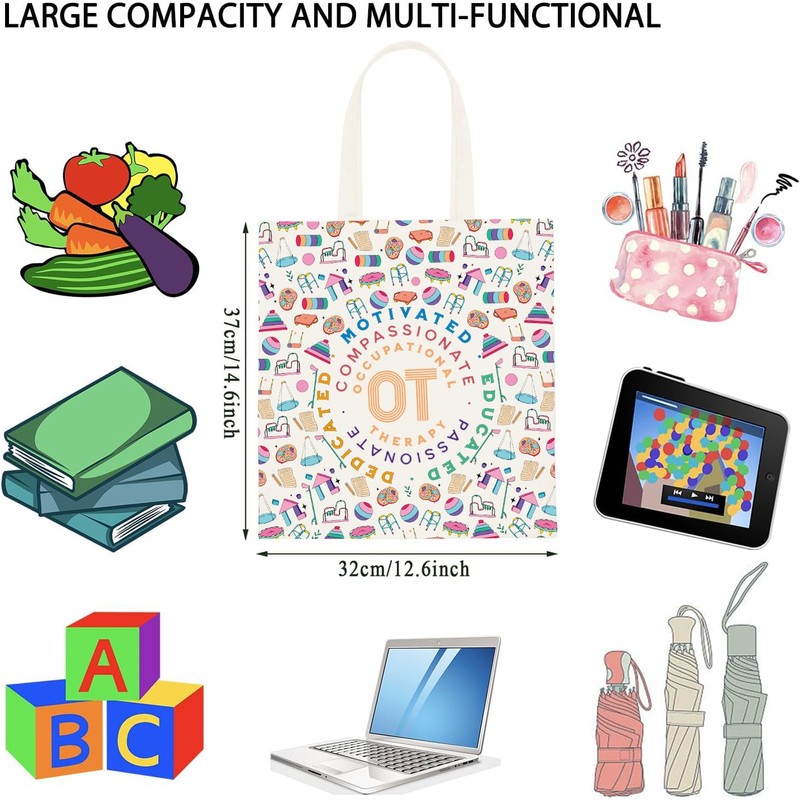 WCGXKO OT Motivated Compassionate Tote Bag Occupational Therapy Gift Healthcare