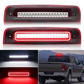 Mynoway LED 3rd Brake Light Compatible with Ram 1500 2500 3500 2010-2018/Ram 4500 5500 2011-2018, Red Flash High Mount Stop Light White LED Cargo High Mount Lamp (Red,Red+White)