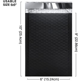 Switory 25Pcs Poly Bubble Mailers A5 Padded Envelopes Bulk Bubble Lined Wrap Polymailer Bags for Shipping Packaging Mailing Self Seal Black 15.2cmx22.9cm