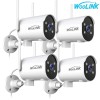 WOOLINK 4Packs Wireless Security Camera 4MP WiFi Home Security Camera