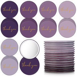 Tioncy 30 Pcs Christmas Thank You Compact Mirrors Christmas Employee Appreciation Gifts Bulk for Women Mini Purse Pocket Mirrors Thank You Gifts for Team Staff Coworkers Teacher(Purple Series)