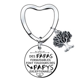 XQXQXZ Weihnachtsgeschenke für Opa Schlüsselanhänger Papa tolle Opa – Schlüsselanhänger für Ankündigung Schwangerschaft Papa Geburt Kinder Geschenkidee Ankündigung Baby Mädchen Jungen, silber, L