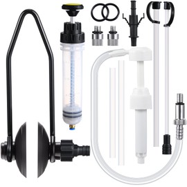 Threlaco 3 Pcs Outboard Motor Flusher, Lower Unit Oil Pump and Fluid Extractor Pump Set Double Sided Engine Motor Flusher Fluid Pump with Hose and Locking Adapter for Most Marine Motors (Round)