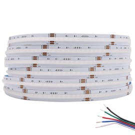 SuperlightingLED High Density Super Bright LEDs Flexible COB Color Changing RGBW LED Strip Lights, DC24V 16.4ft 3920 Chips RGB+6000K Daylight White LED Strips for Indoor Lighting (RGB+6000K IP20)