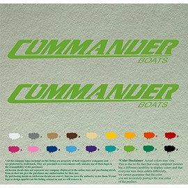 Pair of Commander Compatible Replacement Decals Vinyl Stickers Boat Outboard Motor Set of 2 (12", Lime Green 063)